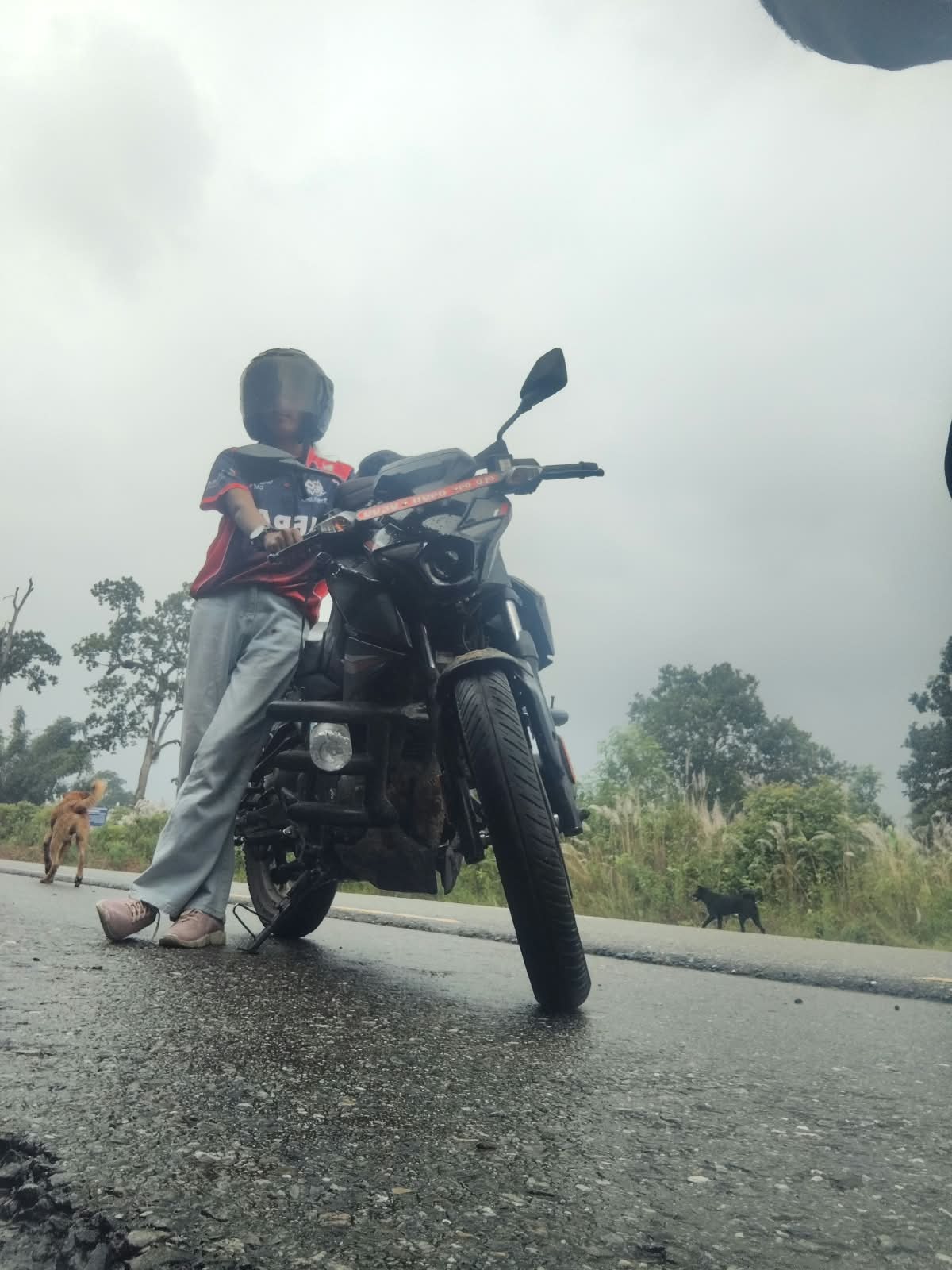 Khushbu Beside Highway and Rice Fields